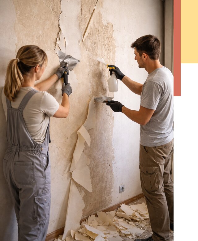 Снятие старых обоев в Камышине от 5395 руб. под ключ недорого | ОТДЕЛОЧНИК-Кмш