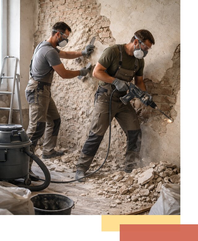 Демонтаж штукатурки со стен в Камышине быстро и аккуратно