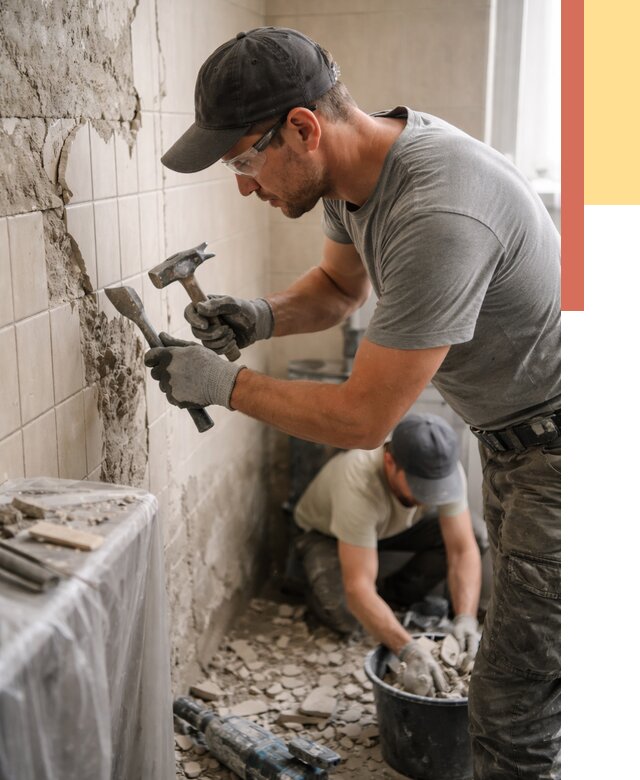 Демонтаж плитки со стен в Камышине от 873 руб. — быстро и недорого | ОТДЕЛОЧНИК-Кмш