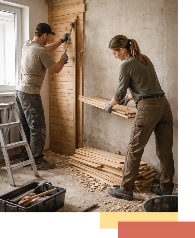 Демонтаж вагонки со стен в Камышине — профессиональный демонтаж