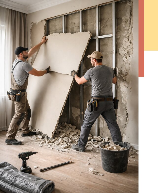 Демонтаж гипсокартона со стен в Камышине от 360 руб. — услуги демонтажа | ОТДЕЛОЧНИК-Кмш