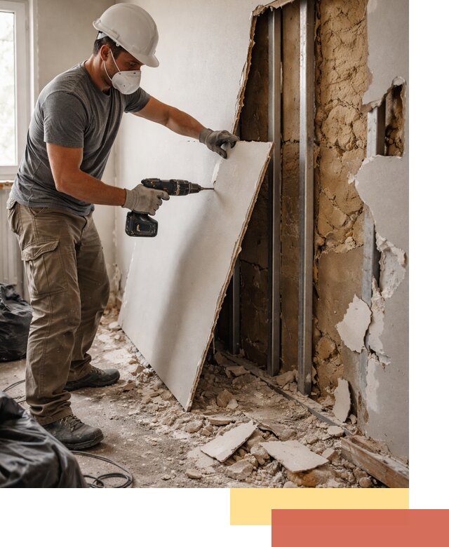 Демонтаж гипсокартона со стен в Камышине качественно и быстро