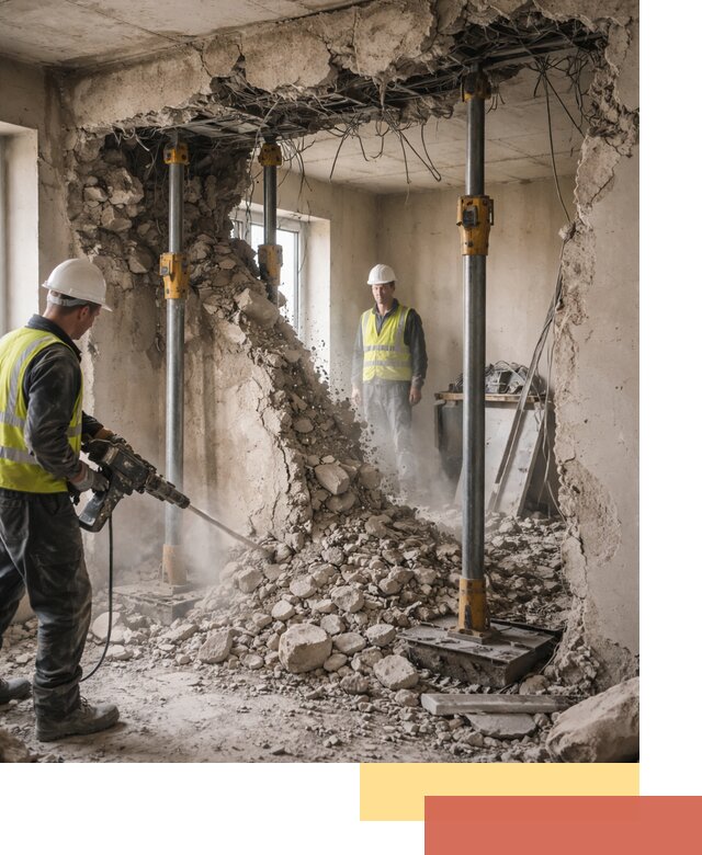 Снос несущих стен в Камышине с гарантией безопасности и качества