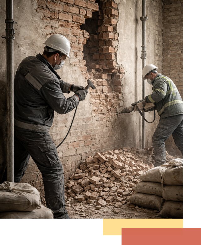 Демонтаж кирпичных стен в Камышине быстро и безопасно