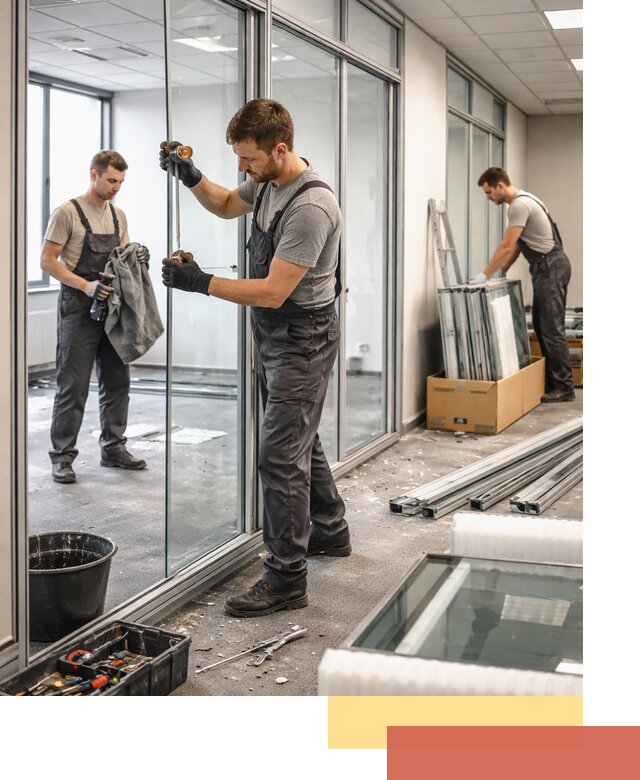 Демонтаж стеклянных перегородок в Камышине быстро и безопасно