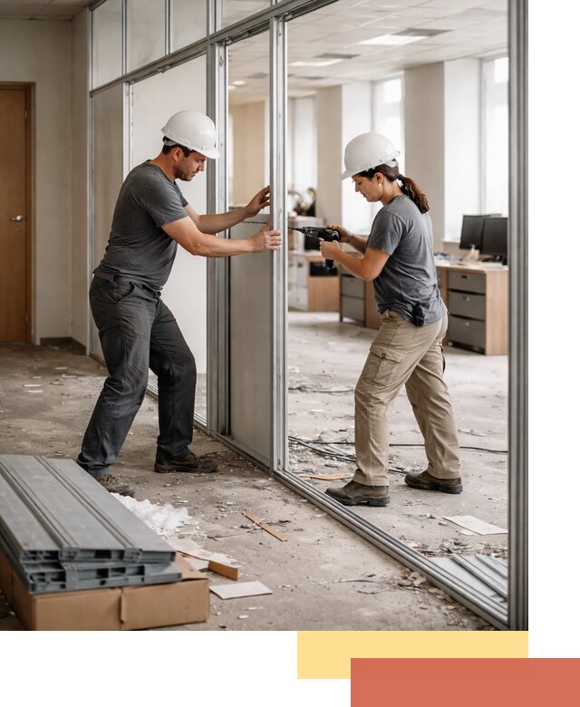 Демонтаж алюминиевых перегородок в Камышине быстро и аккуратно