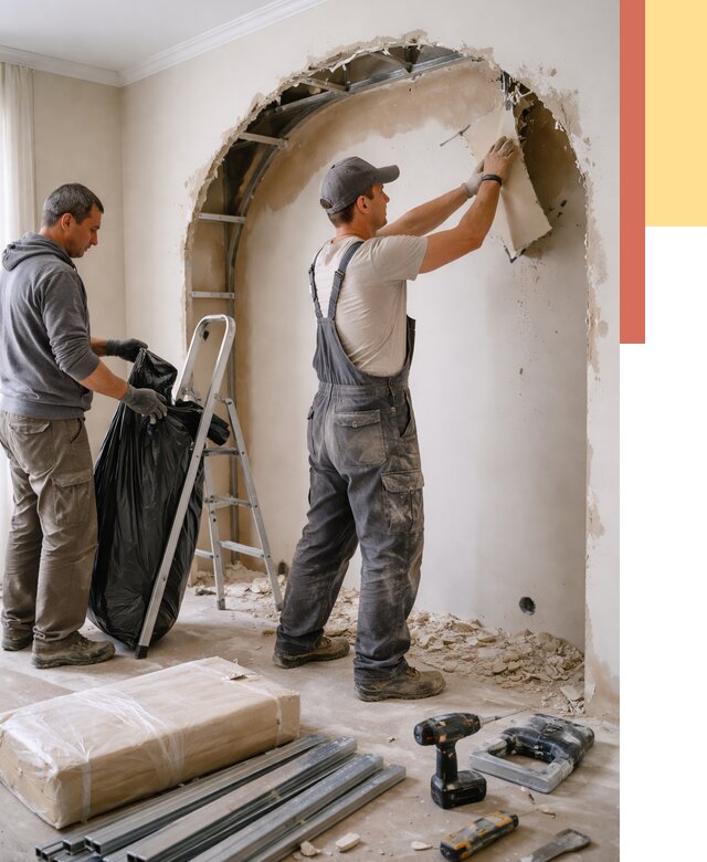 Демонтаж арки из гипсокартона в Камышине от 3597 руб. — услуги под ключ | ОТДЕЛОЧНИК-Кмш