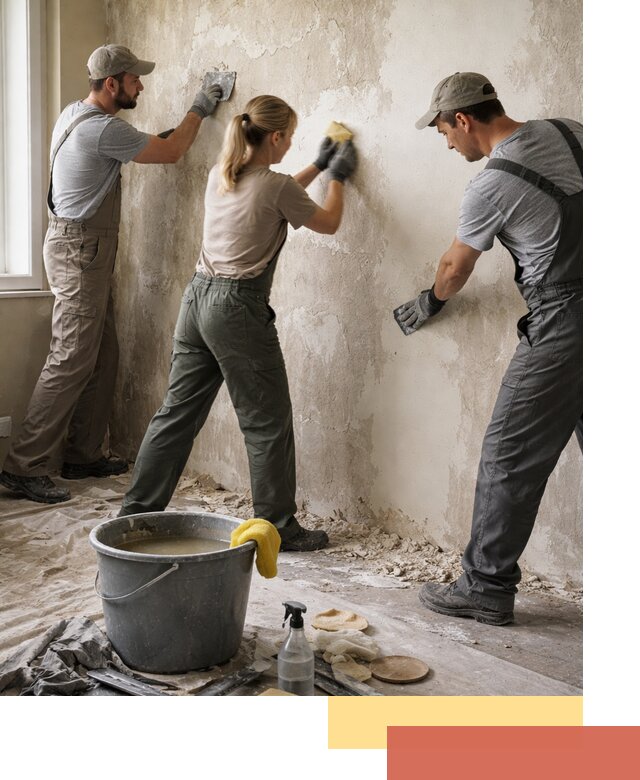 Очистка стен от клея и грунтовки в Камышине качественно и быстро