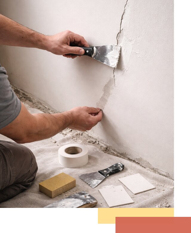 Заделка трещин и сколов в стенах и потолках в Камышине