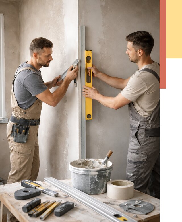 Выведение углов стен в Камышине от 1901 руб. быстро и недорого | ОТДЕЛОЧНИК-Кмш