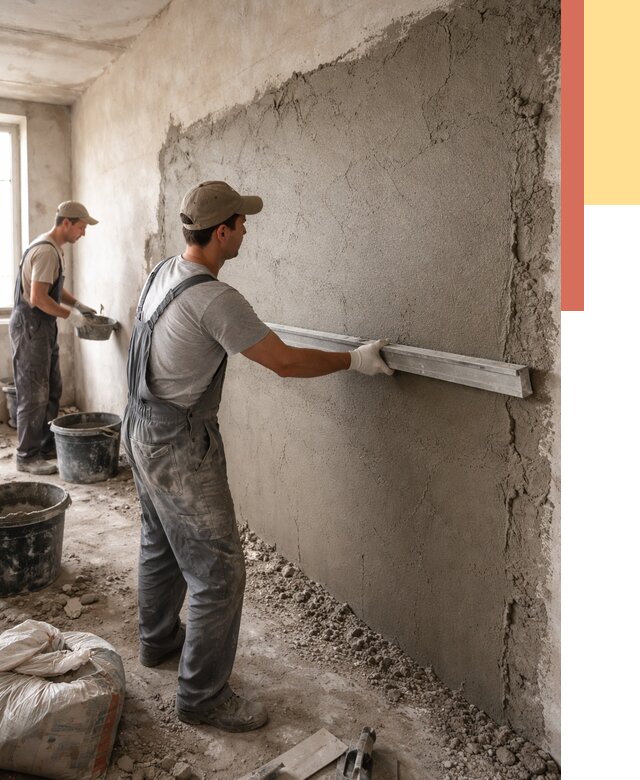 Цементная штукатурка стен в Камышине от 4624 руб/м2 — быстро и недорого | ОТДЕЛОЧНИК-Кмш