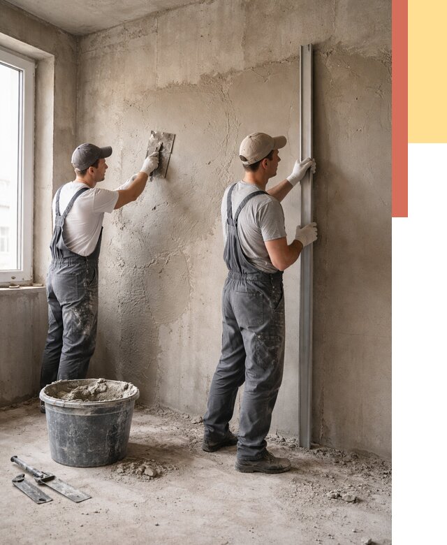Штукатурка бетонных стен в Камышине от 4624 руб/м² — качественно и быстро | ОТДЕЛОЧНИК-Кмш