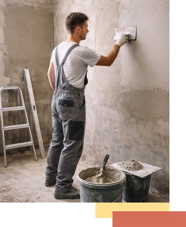 Штукатурка стен в ванной под ключ в Камышине