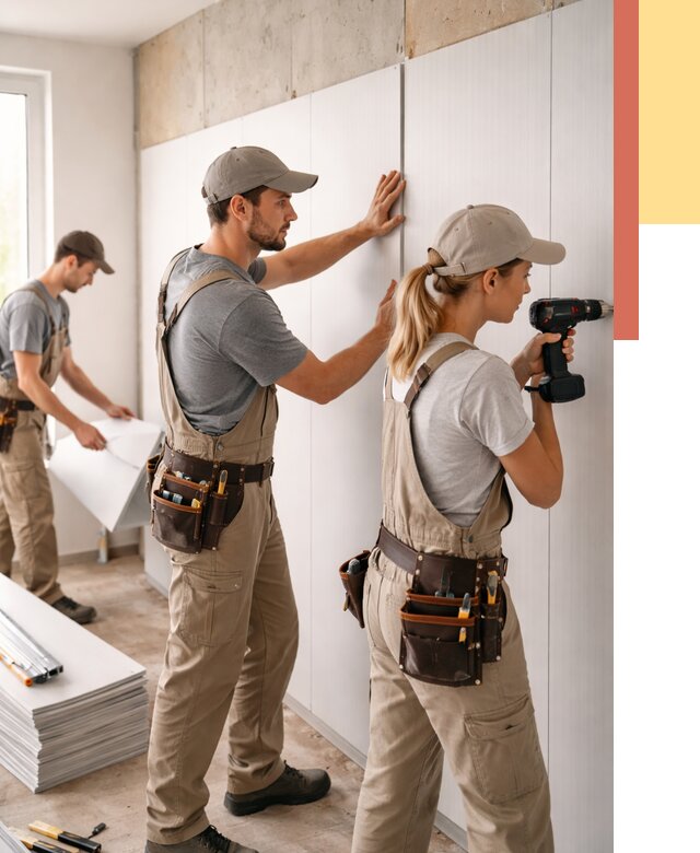 Монтаж ПВХ панелей на стены в Камышине от 462 руб/м2 — быстро и недорого | ОТДЕЛОЧНИК-Кмш