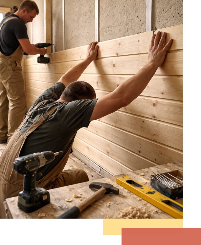 Монтаж деревянной вагонки на стены в Камышине быстро и качественно