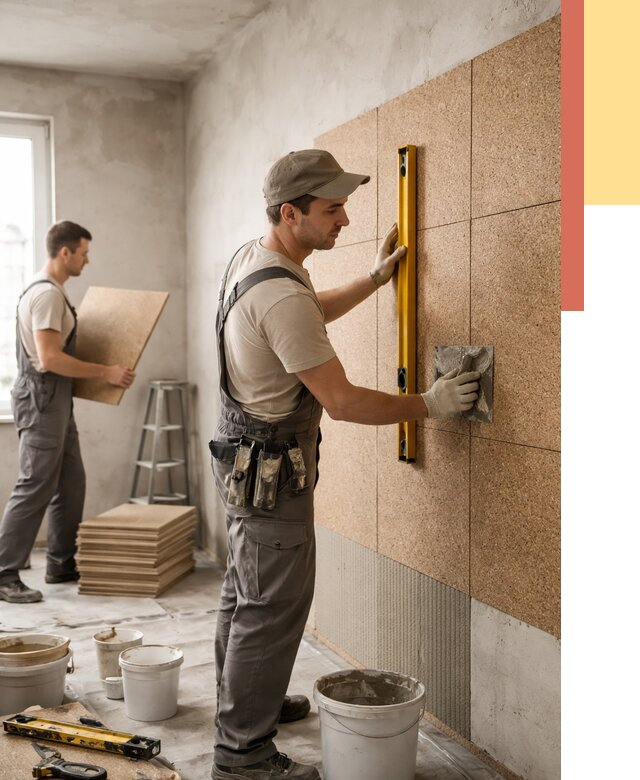 Монтаж пробковых панелей на стены в Камышине от 3597 руб. — ОТДЕЛОЧНИК-Кмш