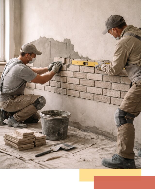 Монтаж декоративного кирпича профессионально в Камышине