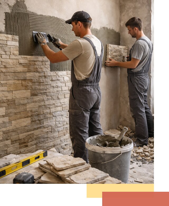 Монтаж искусственного камня в Камышине — облицовка стен и фасадов