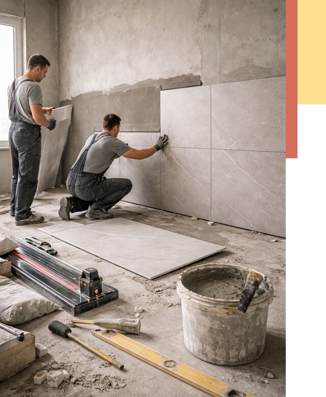 Облицовка стен керамогранитом в Камышине от 4316 руб./м² — услуги под ключ | ОТДЕЛОЧНИК-Кмш