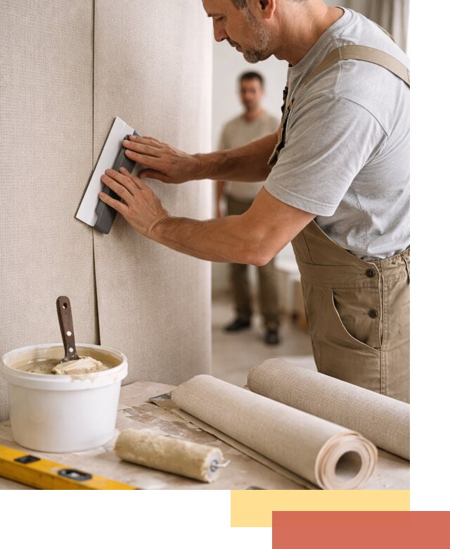 Поклейка текстильных обоев в Камышине профессионально и аккуратно