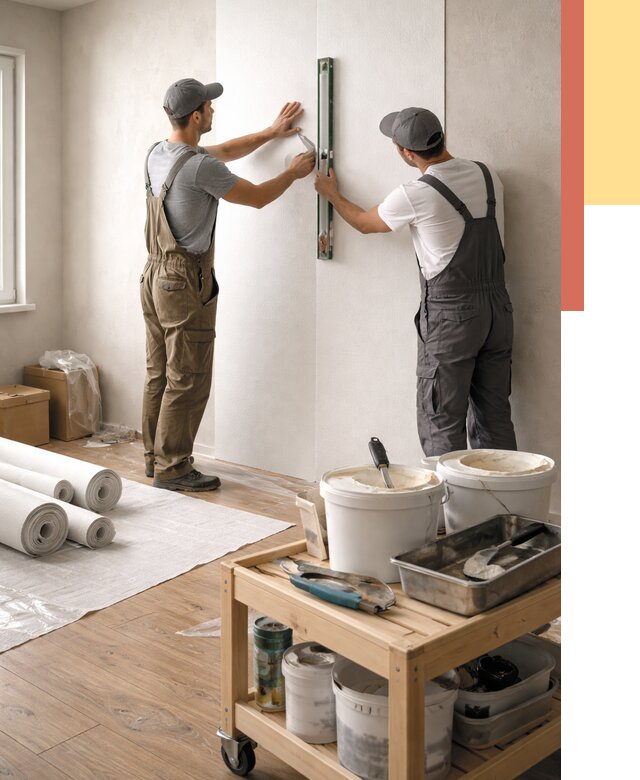 Поклейка стеклообоев в Камышине от 6679 руб. за м2 — быстро и недорого | ОТДЕЛОЧНИК-Кмш