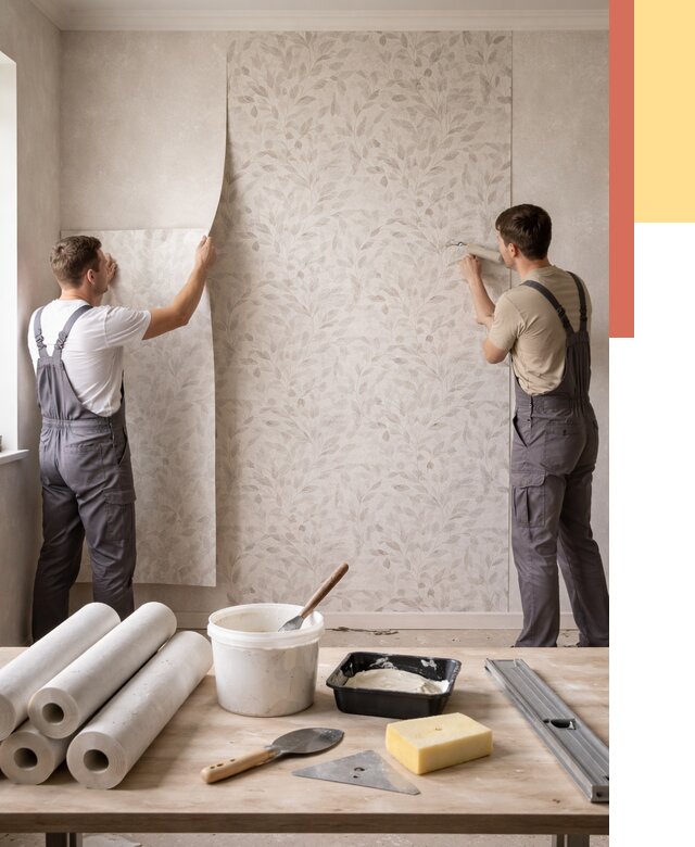 Поклейка обоев с подбором рисунка в Камышине от 3597 руб. | ОТДЕЛОЧНИК-Кмш - быстро и недорого