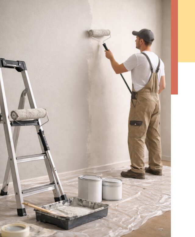 Покраска стен латексной краской в Камышине от 4624 руб. за м2 | ОТДЕЛОЧНИК-Кмш