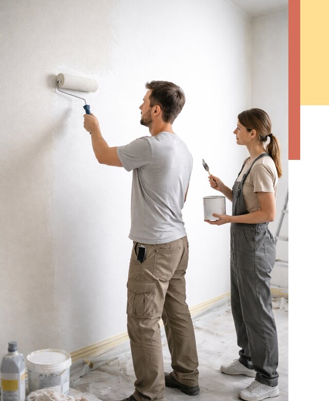 Окраска стен по стеклохолсту в Камышине от 4624 руб/м² под ключ | ОТДЕЛОЧНИК-Кмш