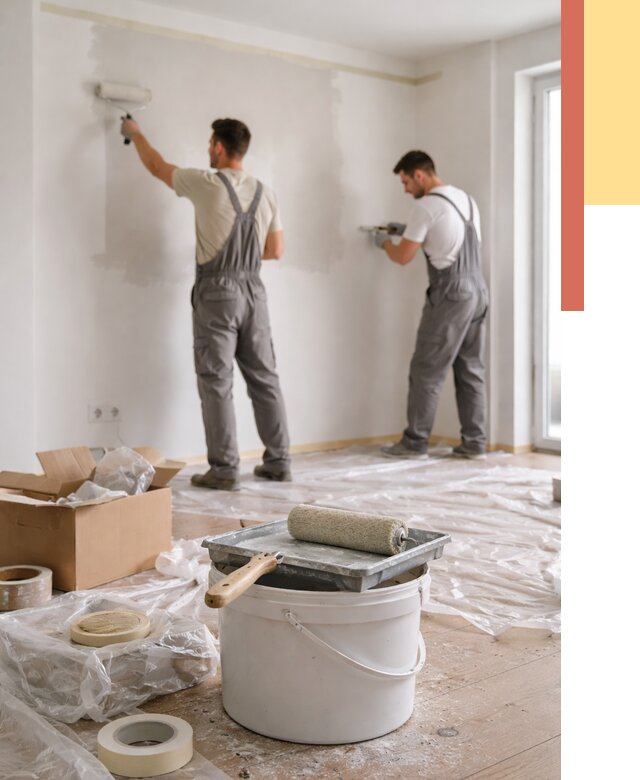 Покраска стен в квартире в Камышине от 2569 руб/м2 — быстро и недорого | ОТДЕЛОЧНИК-Кмш