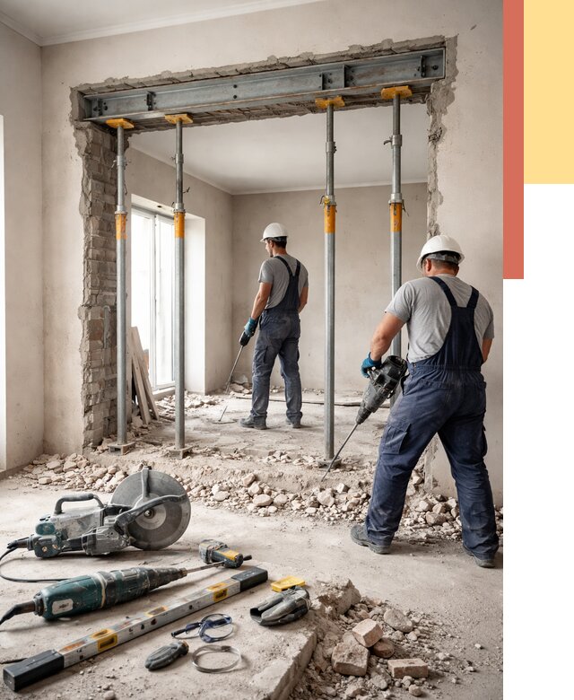 Прорезка проема в стене в Камышине от 4624 руб. — быстро и недорого | ОТДЕЛОЧНИК-Кмш