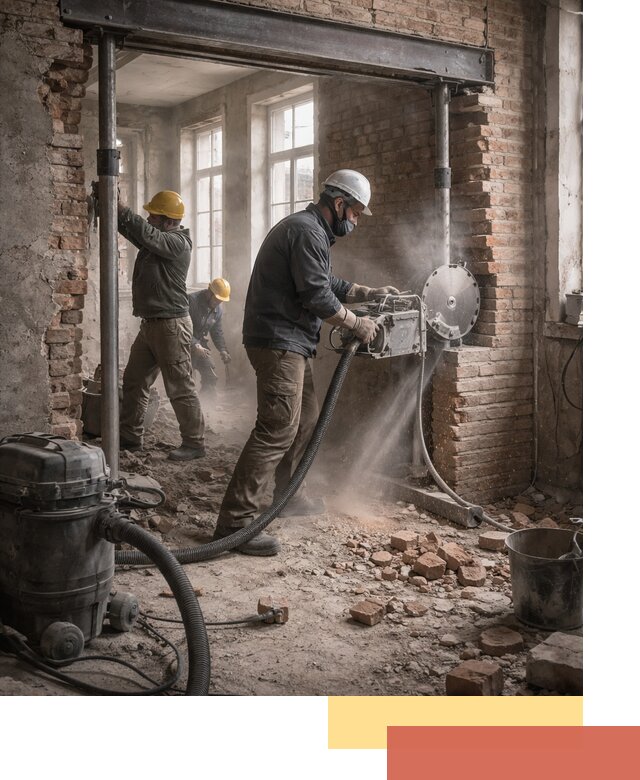 Прорезка проема в стене под дверной или оконный проем в Камышине