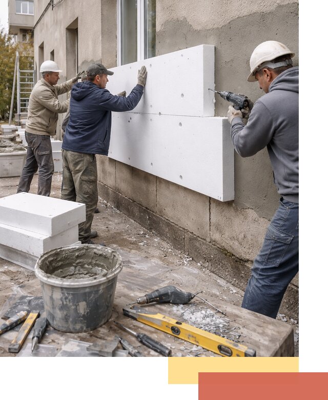 Утепление наружных стен пенопластом в Камышине