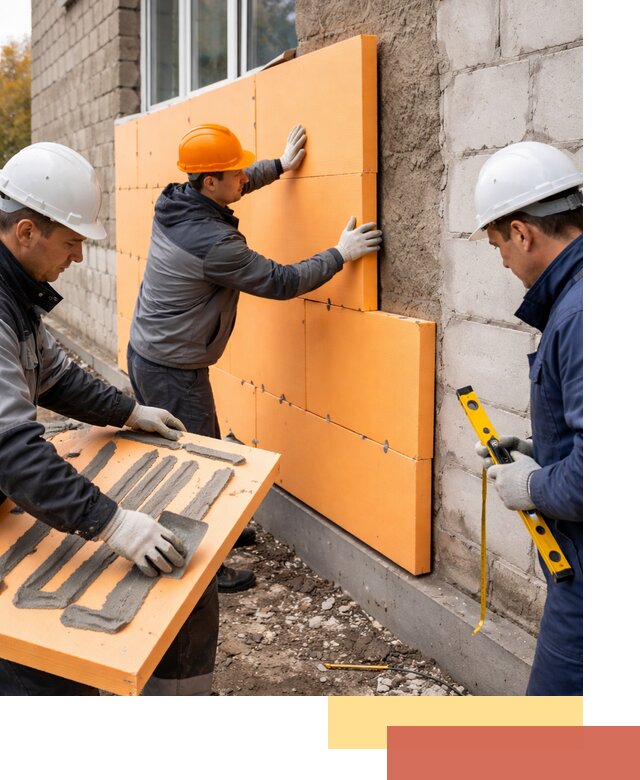 Утепление фасада пеноплексом под ключ в Камышине