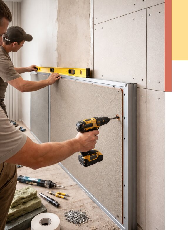 Шумоизоляция стен панелями ЗИПС в Камышине от 2261 руб./м² под ключ | ОТДЕЛОЧНИК-Кмш