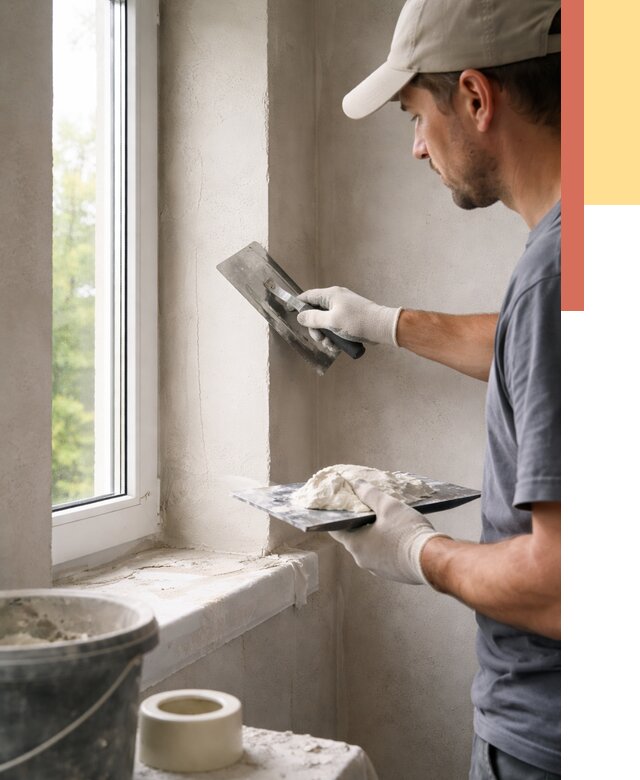 Штукатурка откосов в Камышине от 4624 руб/м² — услуги и выравнивание под ключ | ОТДЕЛОЧНИК-Кмш