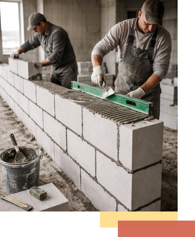 Кладка перегородок из газобетона в Камышине быстро и качественно