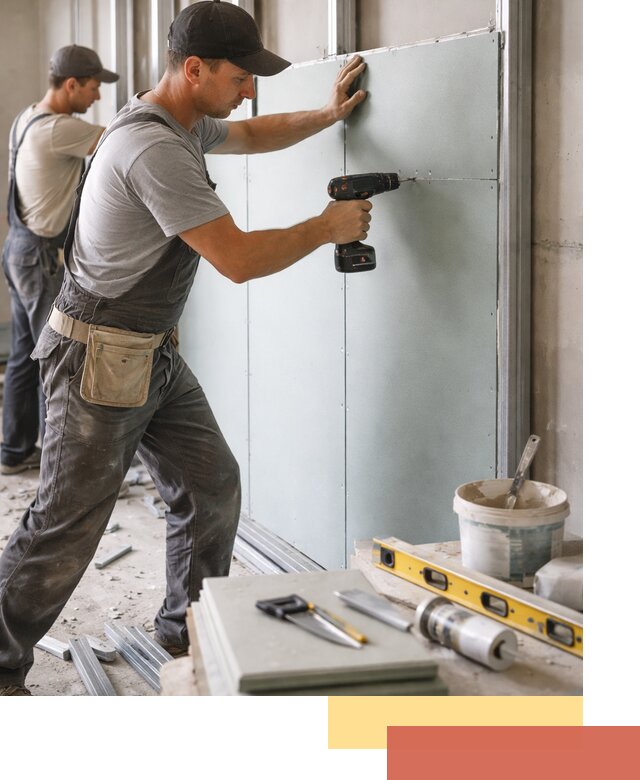 Кладка влагостойких перегородок ПГП в Камышине