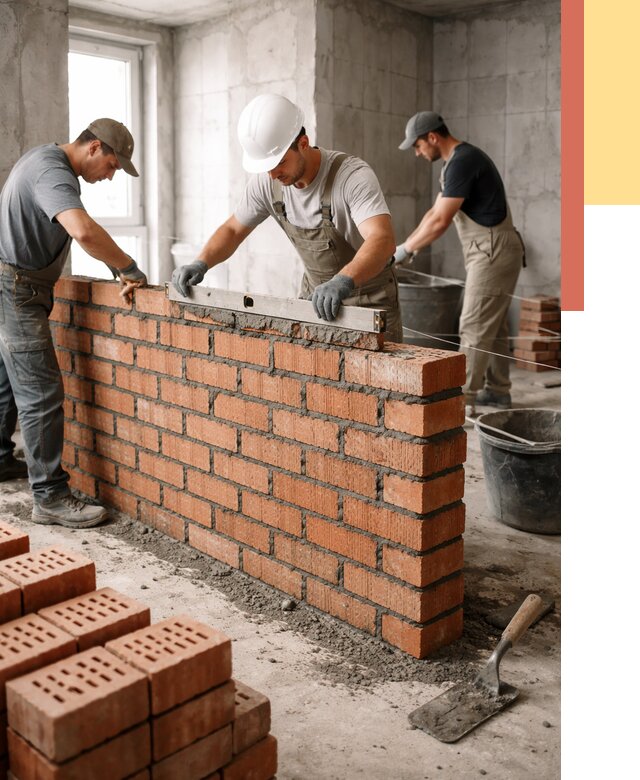 Кладка перегородок из кирпича в Камышине от 3597 руб. за м² | ОТДЕЛОЧНИК-Кмш