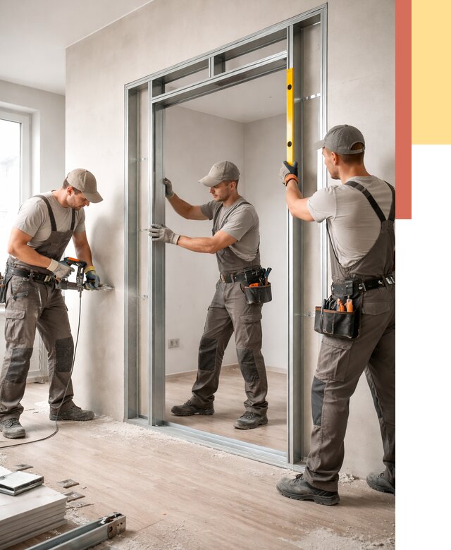 Устройство дверного проема в перегородке в Камышине от 4624 руб. под ключ | ОТДЕЛОЧНИК-Кмш