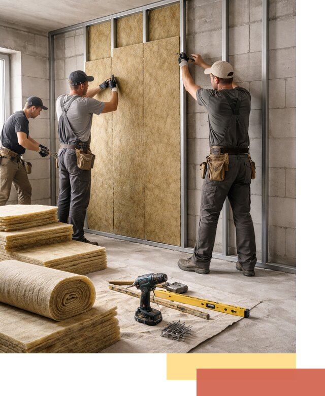 Шумоизоляция перегородок из блоков в Камышине — монтаж и защита шумоизоляцией