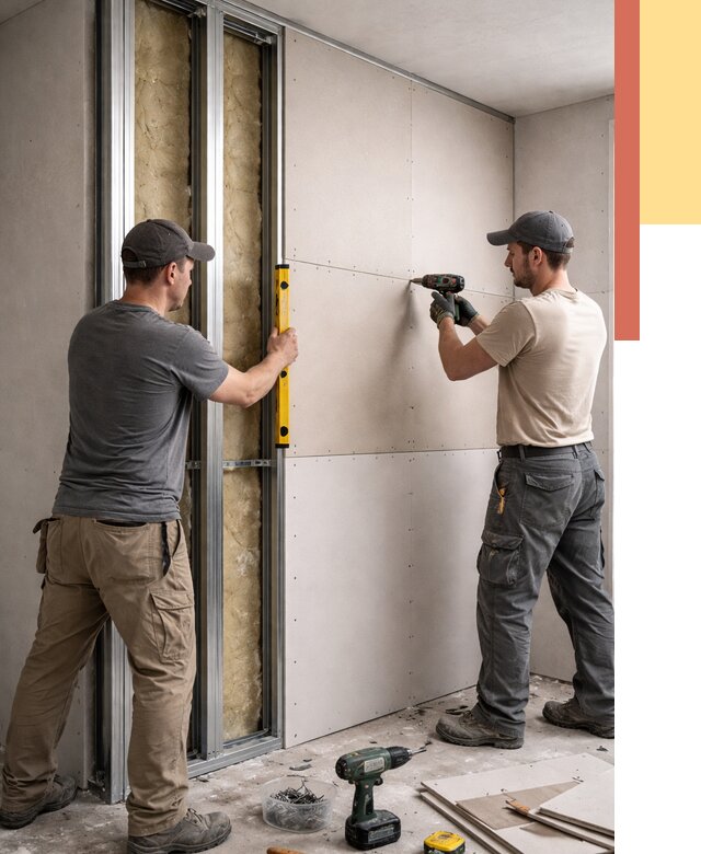 Монтаж двухслойной перегородки из гипсокартона в Камышине от 1490 руб. | ОТДЕЛОЧНИК-Кмш