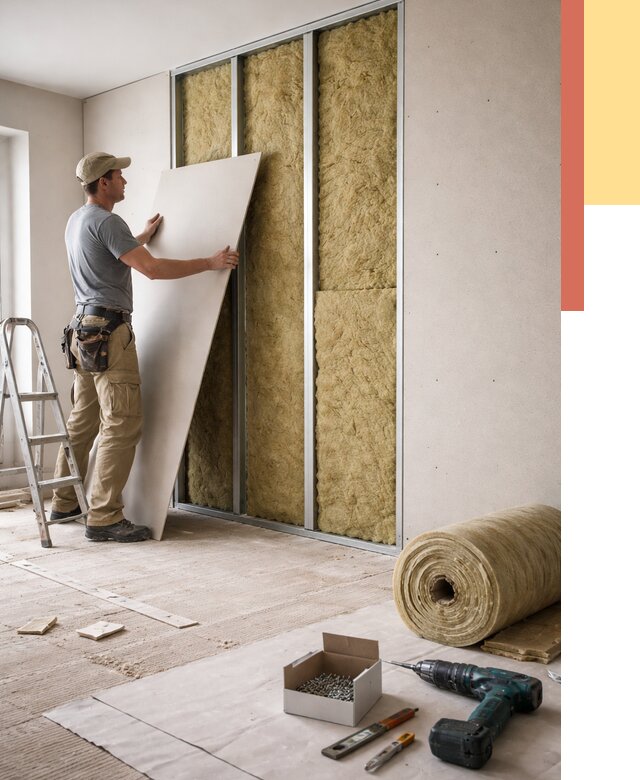 Перегородка из гипсокартона с шумоизоляцией в Камышине от 3206 руб. | ОТДЕЛОЧНИК-Кмш