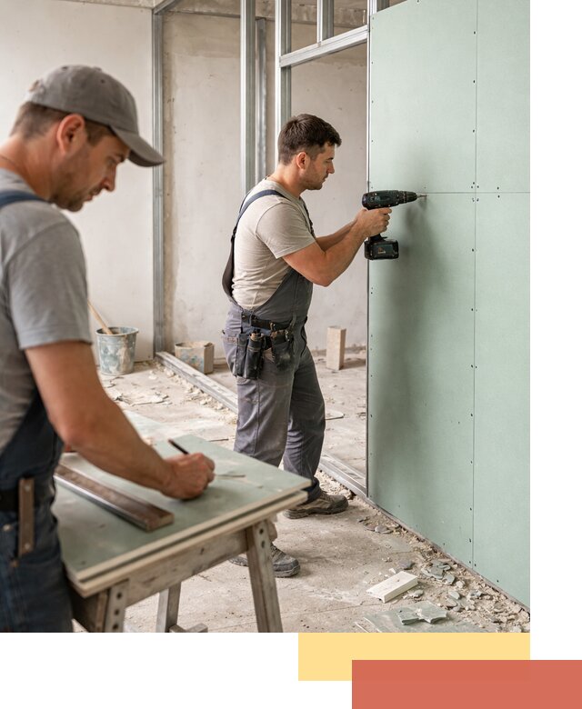 Перегородки из влагостойкого гипсокартона под ключ в Камышине