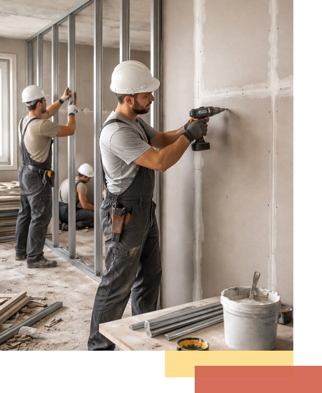 Перегородки из огнестойкого гипсокартона в Камышине под ключ