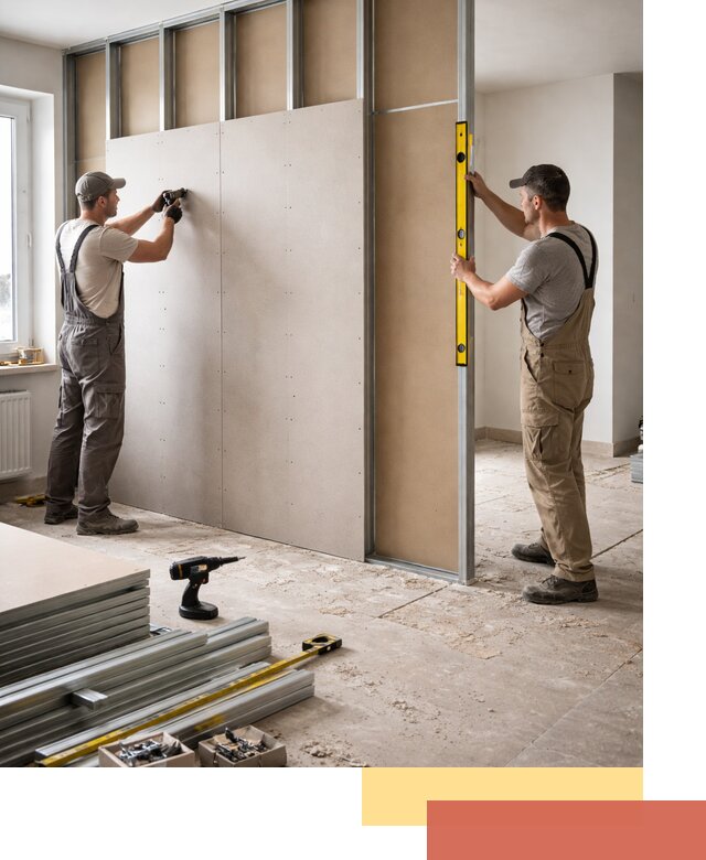 Зонирующая перегородка из гипсокартона под ключ в Камышине