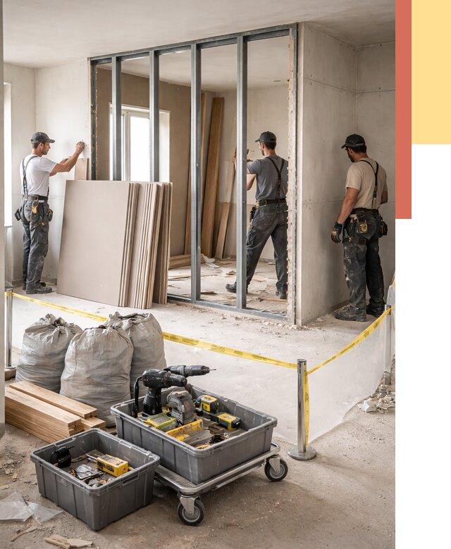 Перенос гипсокартонной перегородки в Камышине под ключ от 4624 руб. | Демонтаж и монтаж – ОТДЕЛОЧНИК-Кмш