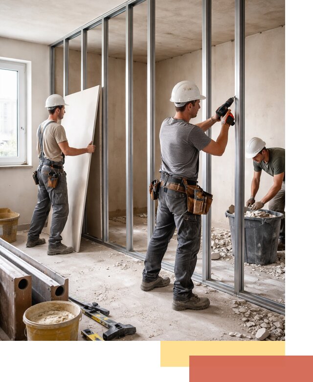 Перенос гипсокартонной перегородки в Камышине профессионально и быстро