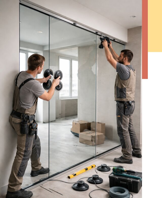 Монтаж стеклянных перегородок в Камышине от 6679 руб. | ОТДЕЛОЧНИК-Кмш