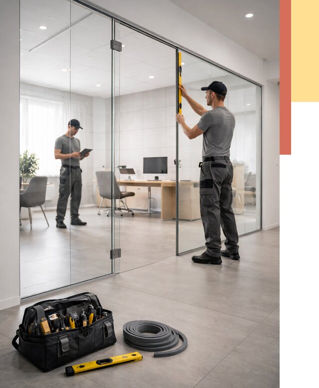 Цельностеклянные перегородки под ключ в Камышине от 9762 руб. — монтаж и цены | ОТДЕЛОЧНИК-Кмш