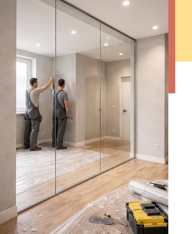 Безрамные стеклянные перегородки в Камышине — монтаж от 9762 руб. | ОТДЕЛОЧНИК-Кмш